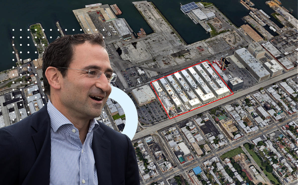 Blackstone's Jonathan Gray and an aerial of Industry City (Credit: Getty Images and Google Maps)