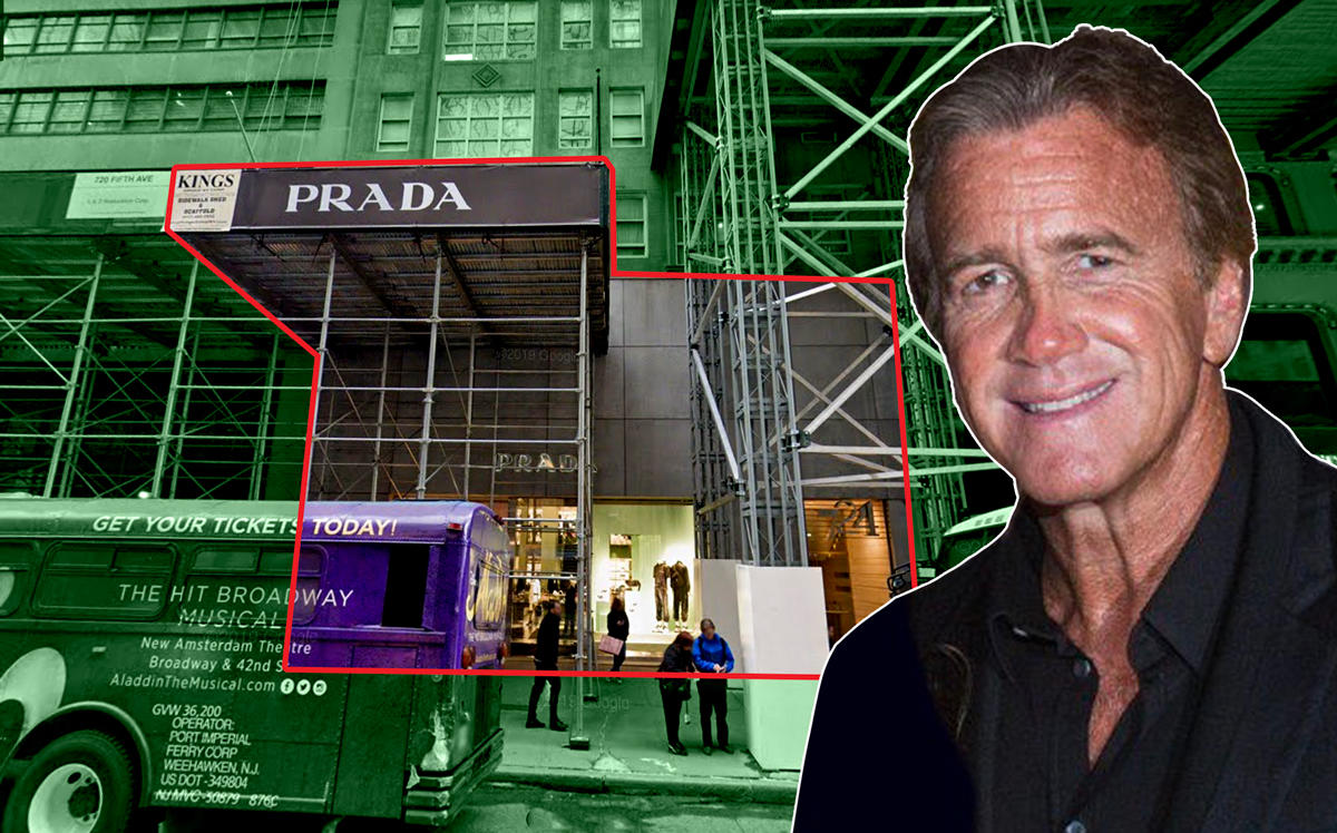Jeff Sutton and the Prada storefront at 724 Fifth Avenue (Credit: Google Maps)