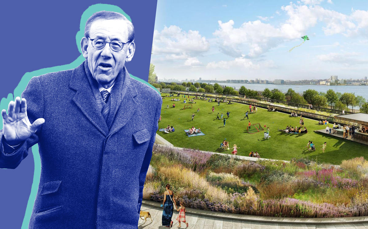 Related chairman Stephen Ross and a rendering of Western Yard (Credit: Getty Images and Hudson Yards)
