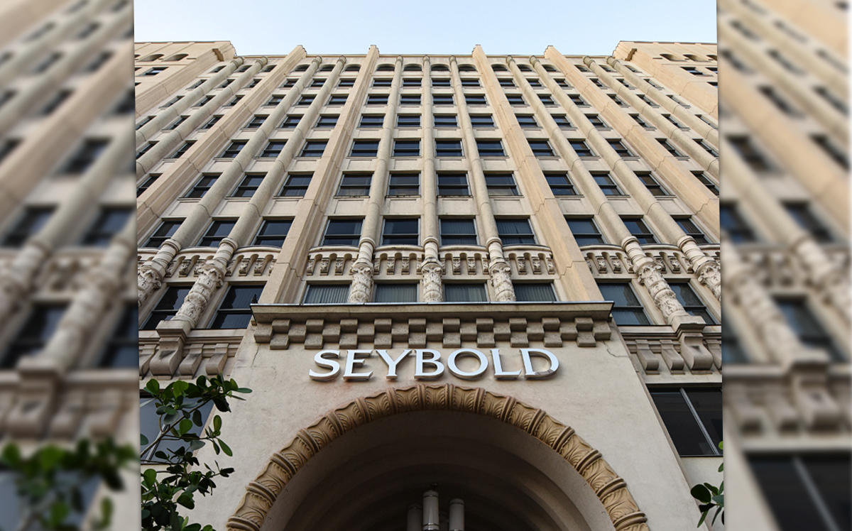 The front entrance of the Seybold building at 36 N.E. First Street