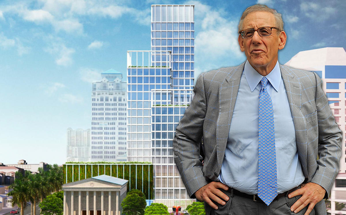 Stephen Ross and a rendering of One Flagler (Credit: Getty Images)
