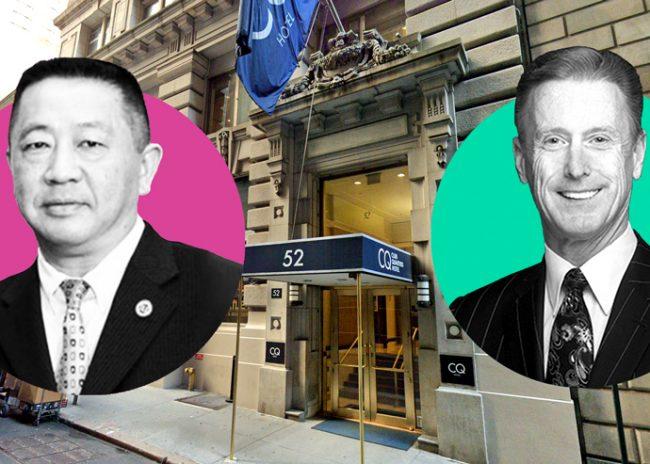 From left: Sam Chang, 52 William Street and New York Hotel & Motel Trades Council's Peter Ward (Credit: Google Maps)