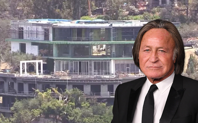 Mohamed Hadid and the mansion at 901 Strada Vecchia Rd. (Credit: Getty Images)