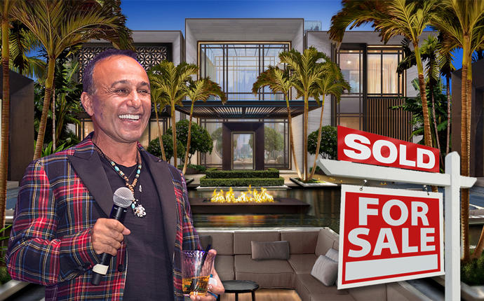 Moishe Mana and a rendering of 420 South Hibiscus Drive (Credit: Getty Images and iStock)