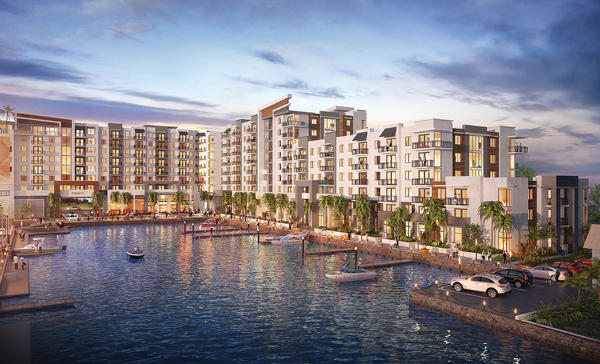Harbourside at Hidden Harbour is a mixed-use development with about 300 residential units next to a canal in Pompano Beach.