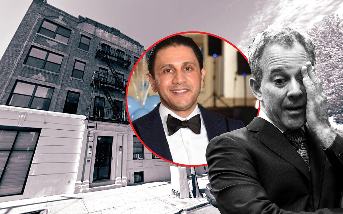 From left: 1578 Union Street in Brooklyn, Daniel Melamed (inset) and Eric Schneiderman (Credit: Google Maps, Getty Images, Facebook)
