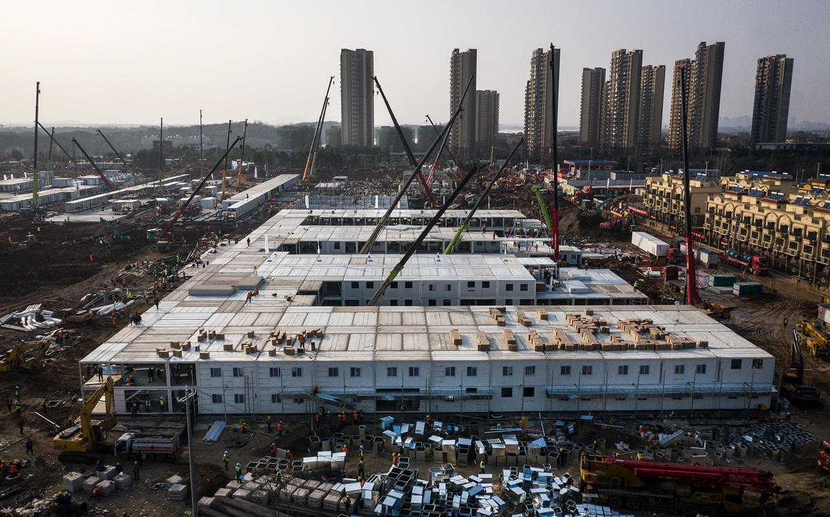 China’s prefabricated hospital in Wuhan on January 30. (Credit: Getty Images)