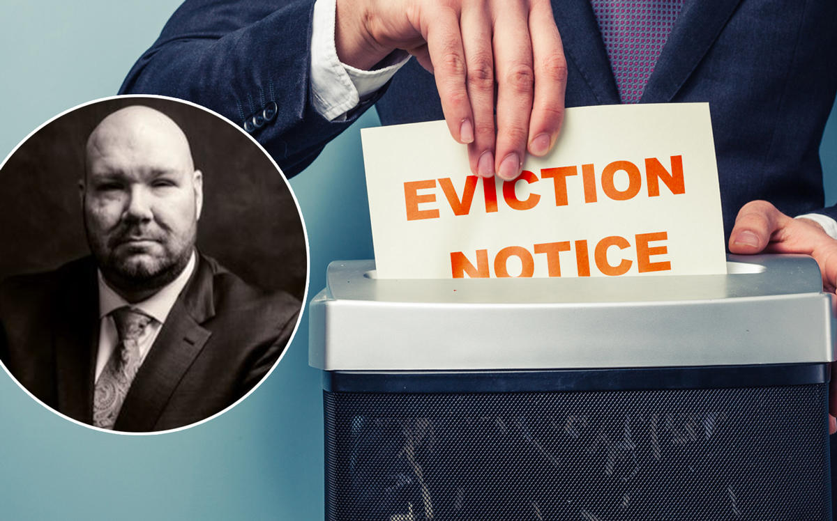 The drop in evictions may be a result of confusion over the implementation of the law. CHIP's Jay Martin (inset) (Credit: iStock and Twitter)