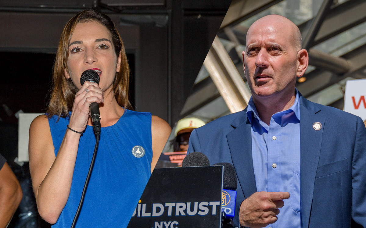 State Senator Julia Salazar and Assemblymember Harvey Epstein (Credit: Getty Images)