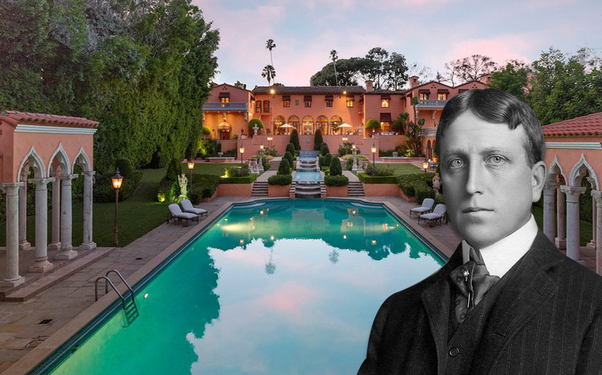 William Randolph Hearst by his former home (Credit: Getty Images and Zillow)