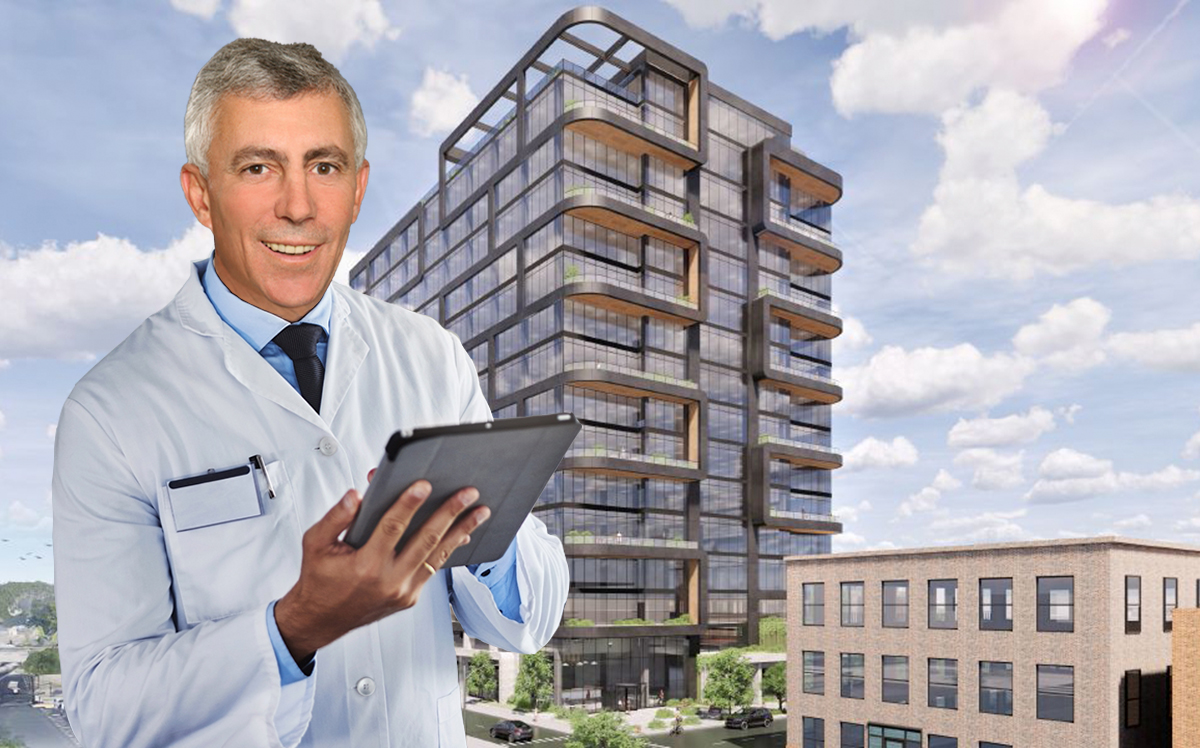 Trammell Crow CEO Matt Khourie and a rendering of Fulton Labs (Credit: iStock)