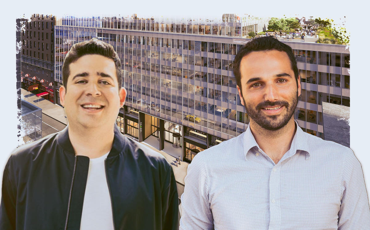 135 West 50th Street and Industrious co-founders Justin Stewart and Jamie Hodari