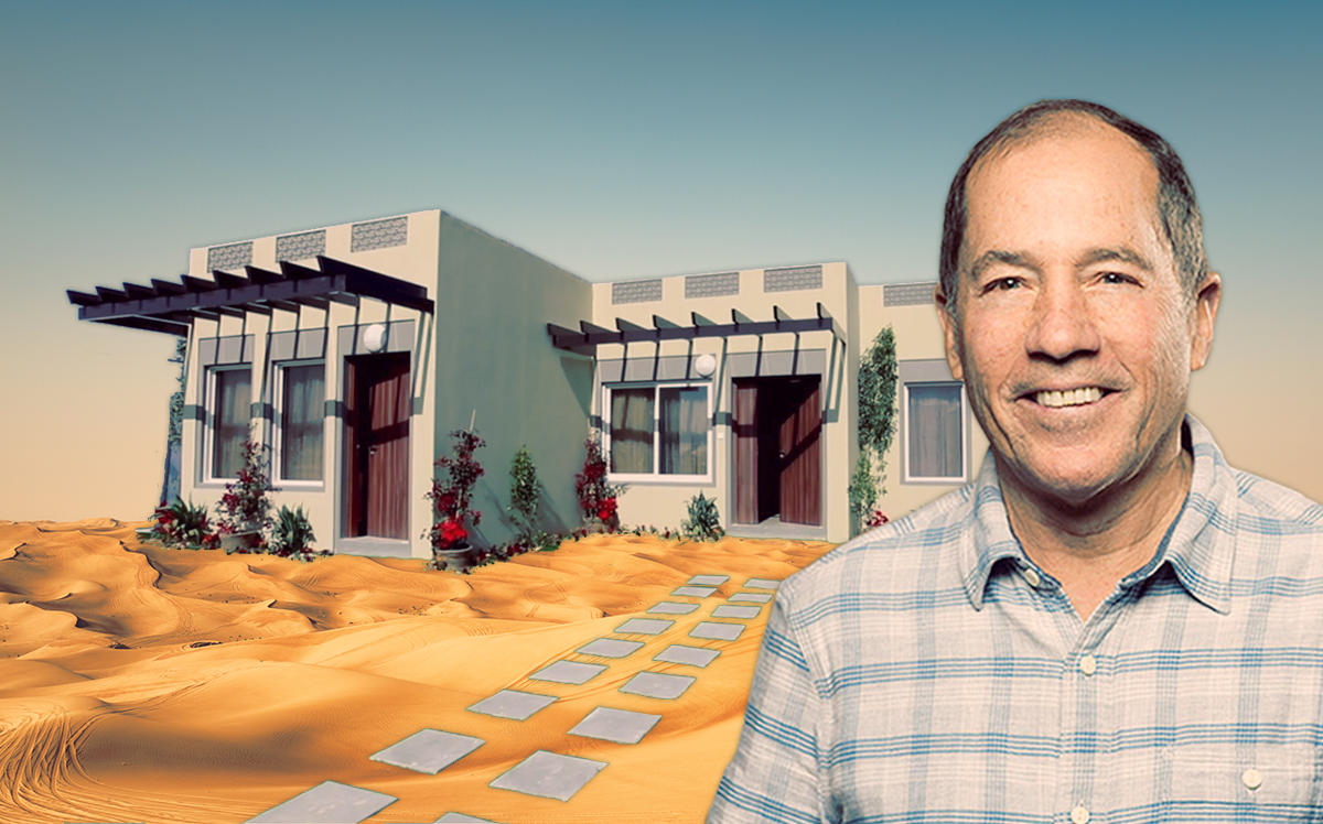 Katerra CEO Michael Marks and one of the company's prefabrication homes in Saudi Arabia (Credit: YouTube, iStock) 
