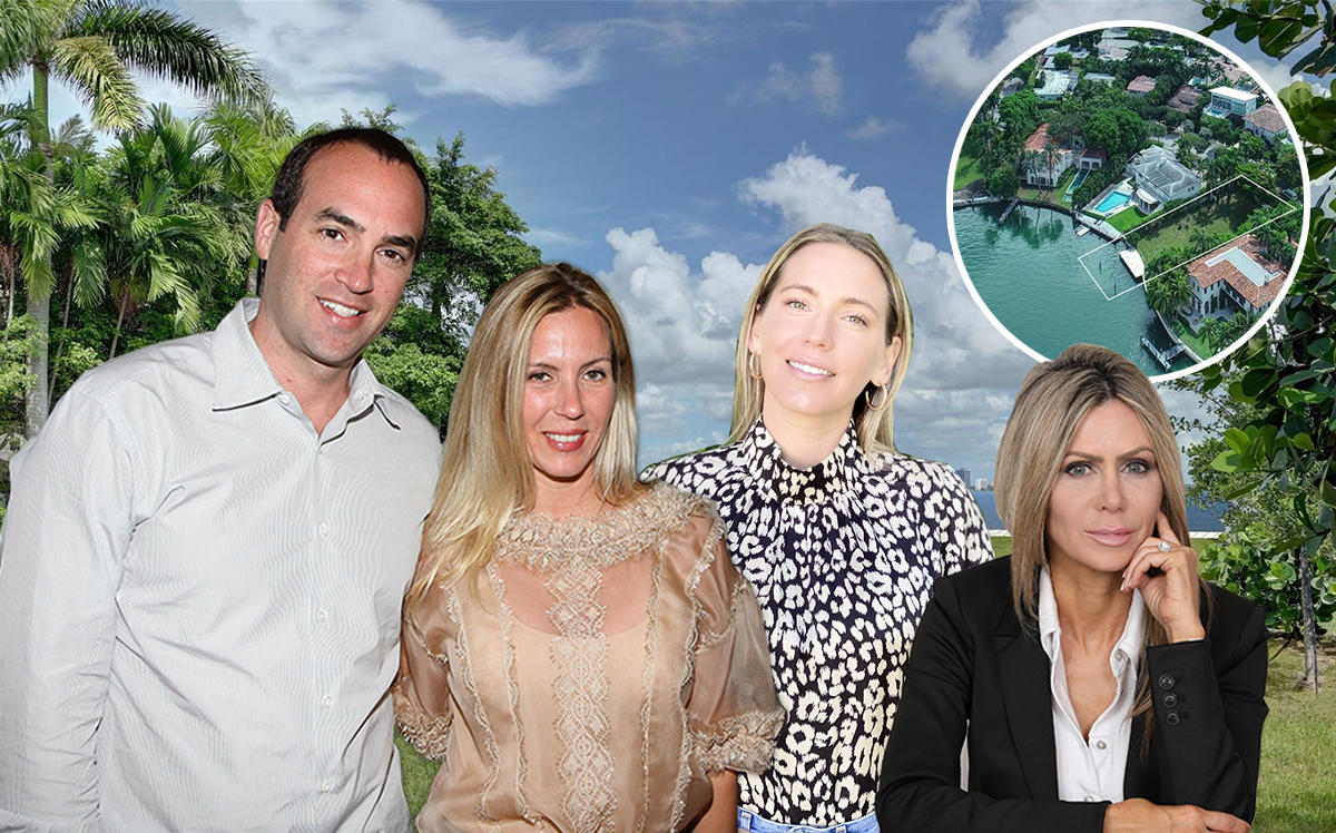 4424 North Bay Road, and from right: Neil and Jennifer Sazant, Lindsay McMinn and Karen Stauber (Credit: Getty Images)