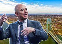 Amazon CEO Jeff Bezos and Staten Island (Credit: Getty Images)