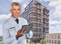 Trammell Crow CEO Matt Khourie and a rendering of Fulton Labs (Credit: iStock)