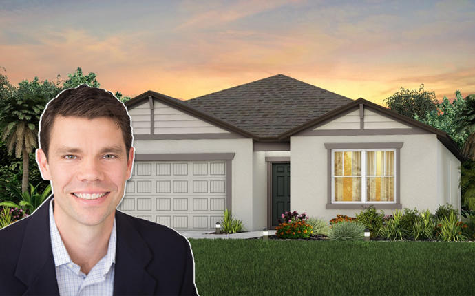 Brent Baker and a Pulte single-family home