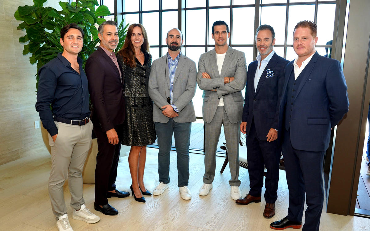 Alex Sapir’s sales team (from left: Mick Duchon, Eloy Carmenate, Tara West, Alex Sapir, Oren Alexander, Jay Philip Parker, Dean Bloch)