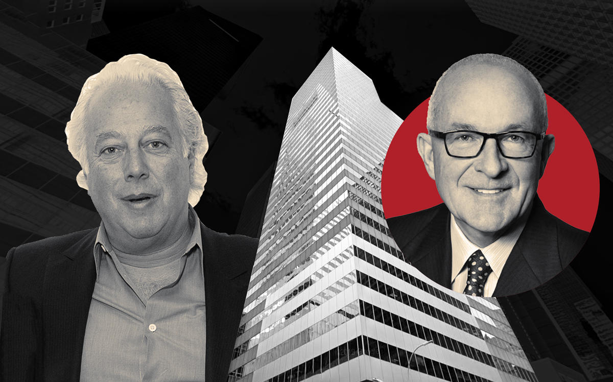 RFR Realty's Aby Rosen, 900 Third Avenue, and Paramount's Albert behler (Credit: Getty Images, Google Maps)