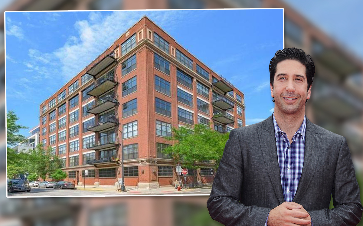David Schwimmer and The Lofts at 850 West Adams Street (Credit: Getty Images and Realtor)