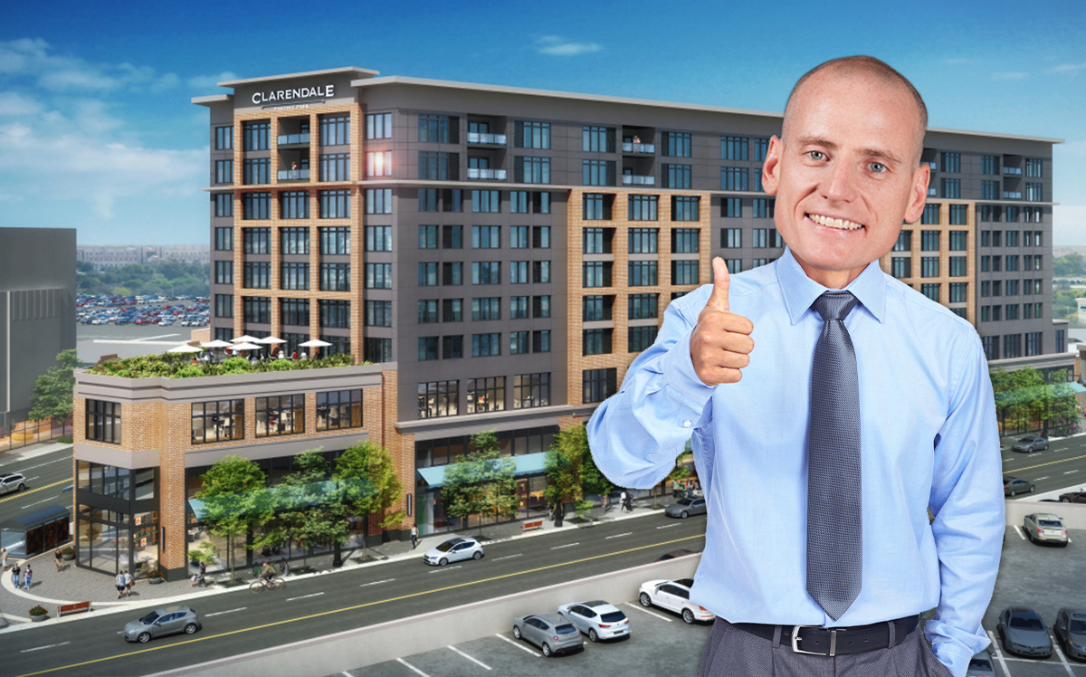 A photo illustration of Ald. Jim Gardiner and the Point at Six Corners (Credit: iStock)