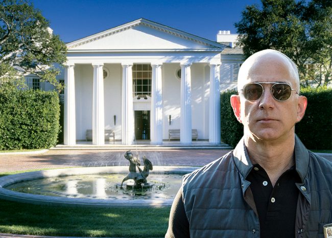 Amazon CEO Jeff Bezos with the home (Credit: Pintrest and Getty Images)