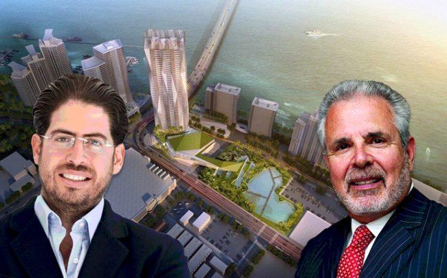 David Martin, Russell Galbut, and a 500 Alton rendering (Credit: The Next Miami)