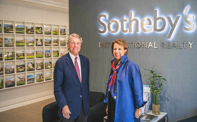 David Ogilvy and Pam Pagnani at the office of Sotheby’s International Realty in Greenwich. (Sotheby’s)