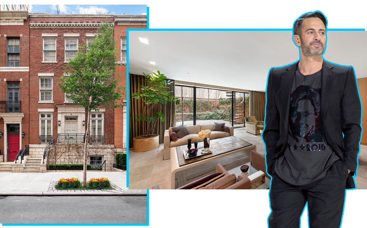Marc Jacobs with 68 Bethune Street (Credit: Jacobs by Randy Brooke/WireImage; Townhouse by Nest Seekers via StreetEasy)