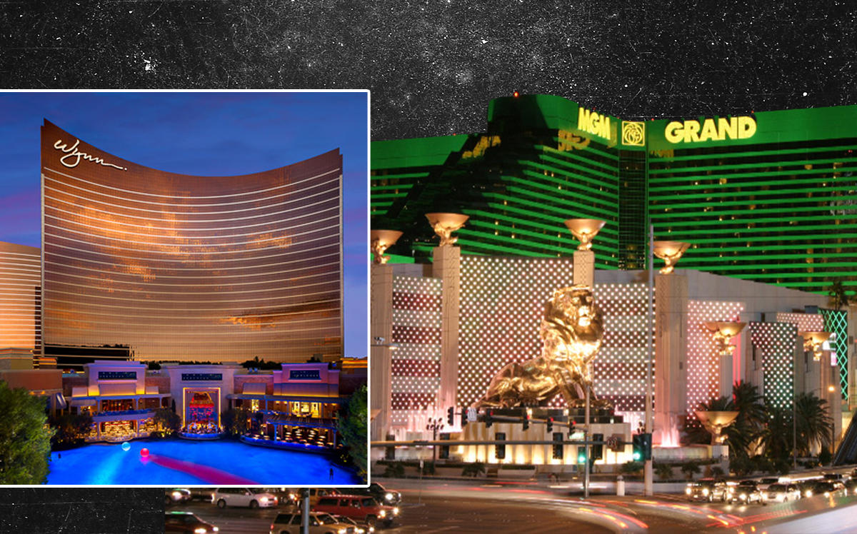 Wynn Resorts and MGM Resorts International in Las Vegas (Credit: Wynn; Nadavspi~commonswiki via Wikipedia Commons)