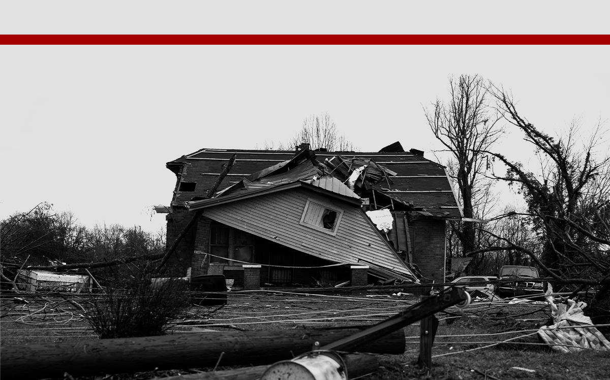 A home destroyed by the tornado in Cookeville, Tennessee (Credit: Brett Carlsen/Getty Images)