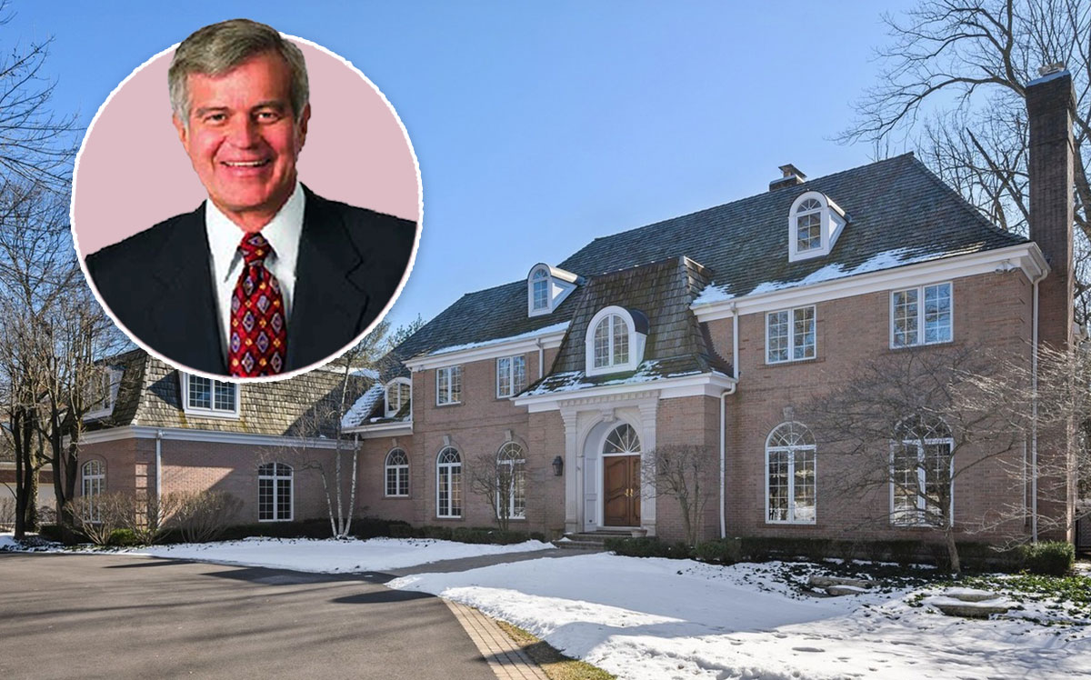 Former R.R. Donnelley Chairman, President and CEO William Davis & his Woodley Road house in Winnetka (Credit: VHT Studios via Realtor)