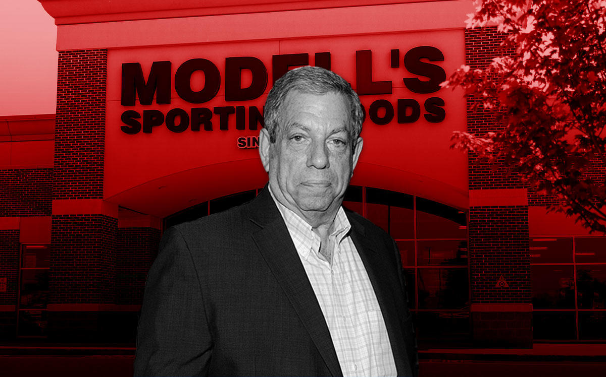 Modell’s CEO Mitch Modell and a Modell’s store (Credit: Photo by Paul Bruinooge/Patrick McMullan via Getty Images, iStock)