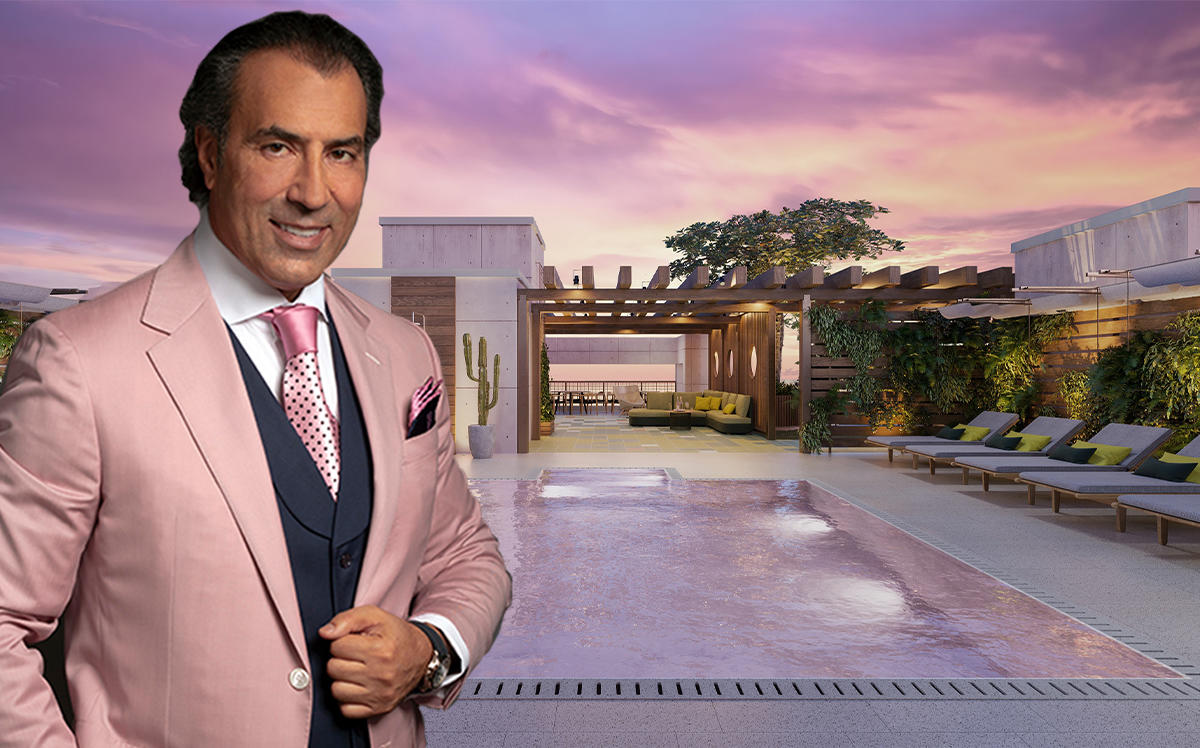 Shoma Group CEO Masoud Shojaee and a rendering of Ten30 South Beach
