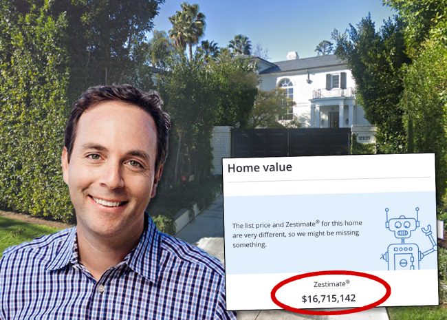 Spencer Rascoff and the property (Credit: Twitter, Zillow, and Google Maps)