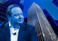 The Black Rock bulding at 51 West 52nd Street and Viacom CEO Bob Bakish (Credit: Google Maps, Getty Images)