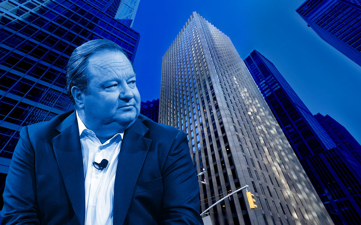 The Black Rock bulding at 51 West 52nd Street and Viacom CEO Bob Bakish (Credit: Google Maps, Getty Images)