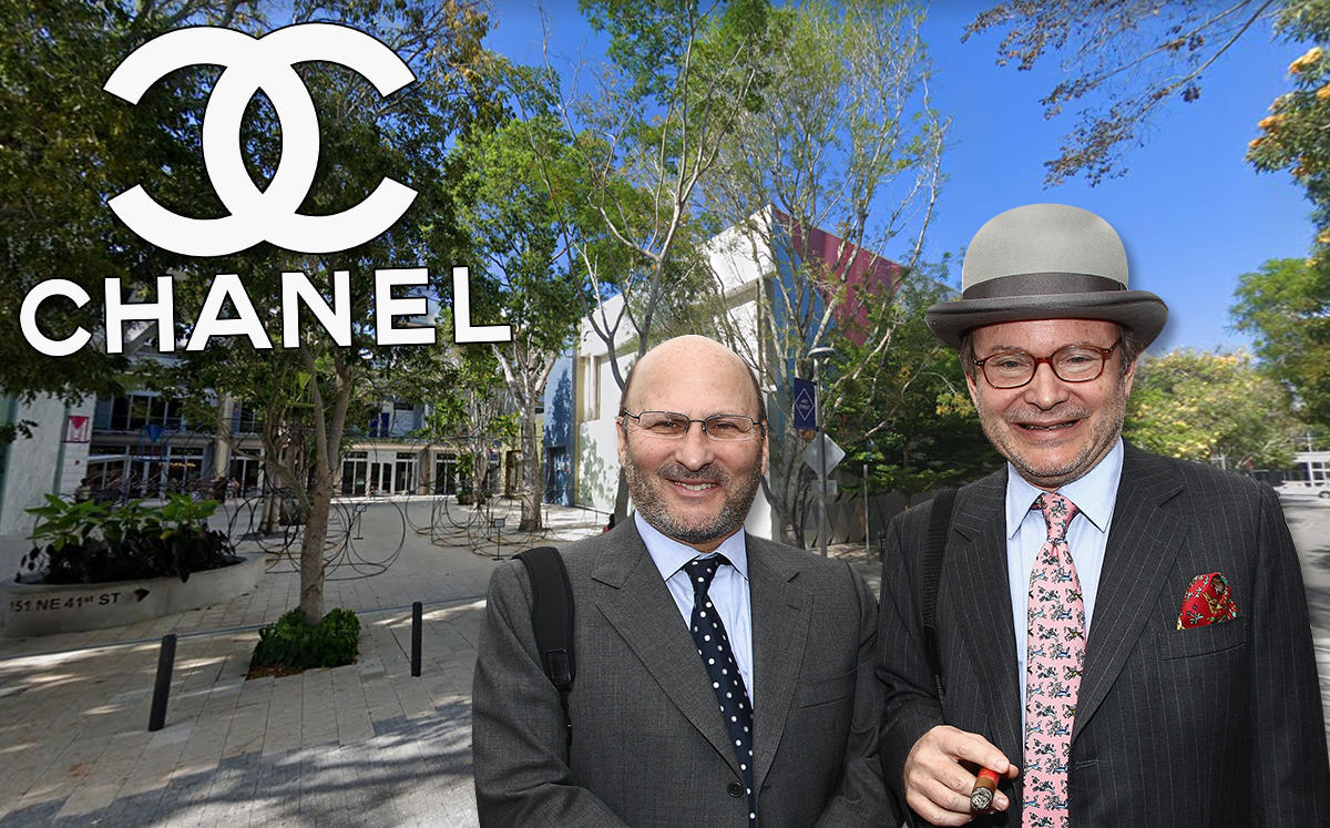 Alain and Gerard Wertheimer with the Chanel space on 41st Street (Credit: Chanel, Julien Hekimian/WireImage/Getty Images, and Google Maps)