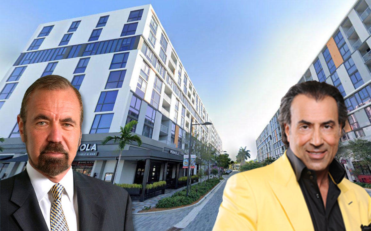 Jorge Perez and Masoud Shojaee with  the Flats Apartments at CityPlace Doral (Credit: Google Maps)