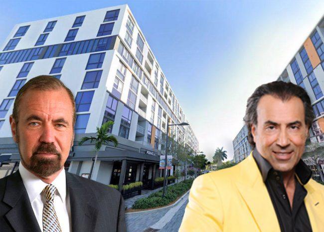 Jorge Perez and Masoud Shojaee with  the Flats Apartments at CityPlace Doral (Credit: Google Maps)