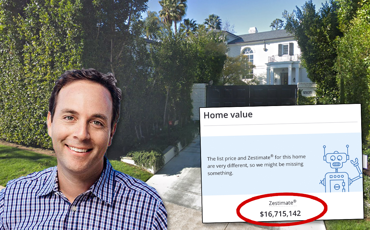 Spencer Rascoff and the property (Credit: Twitter, Zillow, and Google Maps)