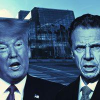 Javits Center, President Donald Trump and NY Governor Andrew Cuomo (Google Maps; Cuomo by Steven Ferdman/Getty Images; Trump by Win McNamee/Getty Images)