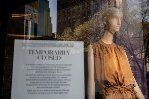 Most stores throughout the state, such as Bergdorf Goodman, are closed indefinitely by executive order as the coronavirus pandemic ravages New York City.