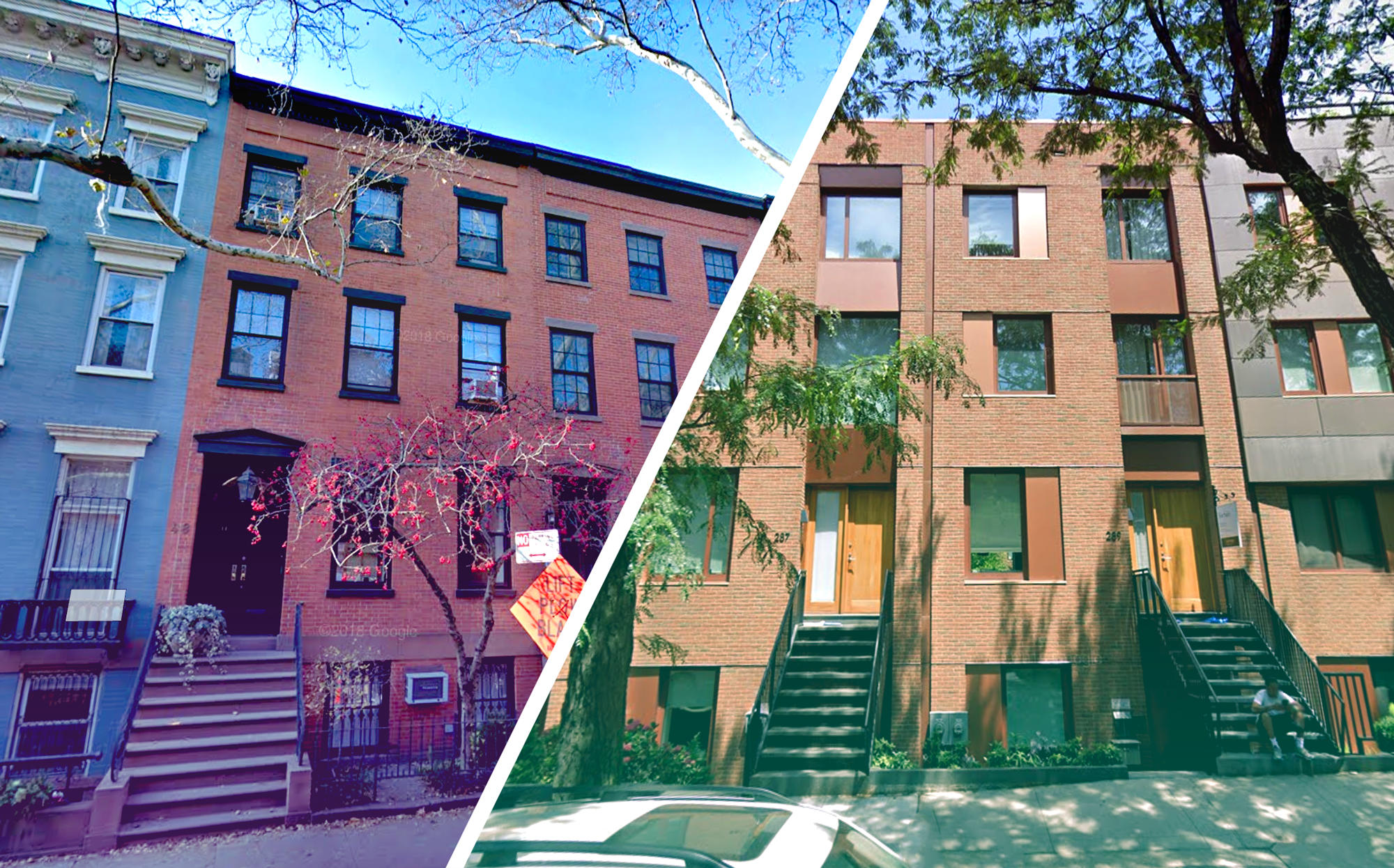 48 Sidney Place and 289 Union Street in Brooklyn (Credit: Google Maps)