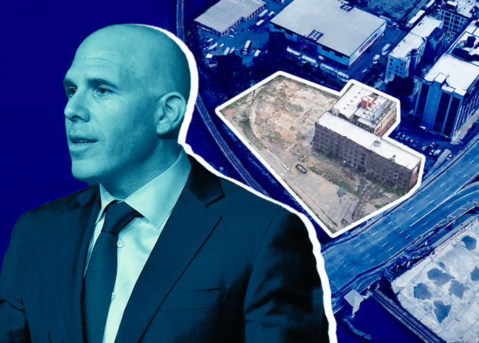 RXR Realty's Scott Rechler and 2413 Third Avenue in the Bronx (Credit: Getty Images; Google Maps)