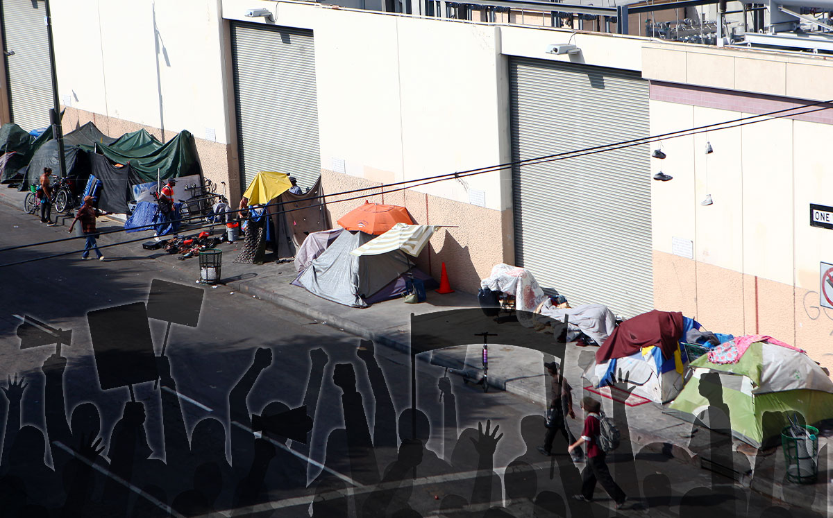 A homeless tent encampment in Skid Row (Credit: Mario Tama/Getty Images)