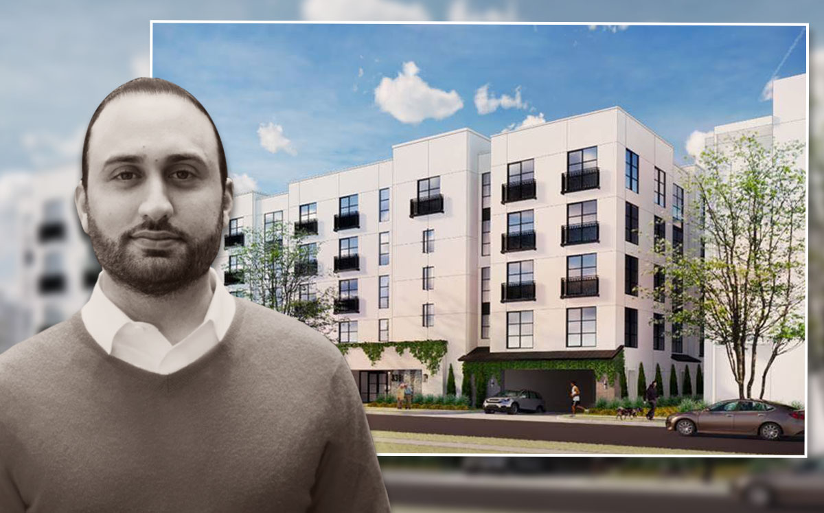 Panorama Group Founder Daniel Kianmahd and a rendering of the project (Credit: KTGY Architecture + Planning