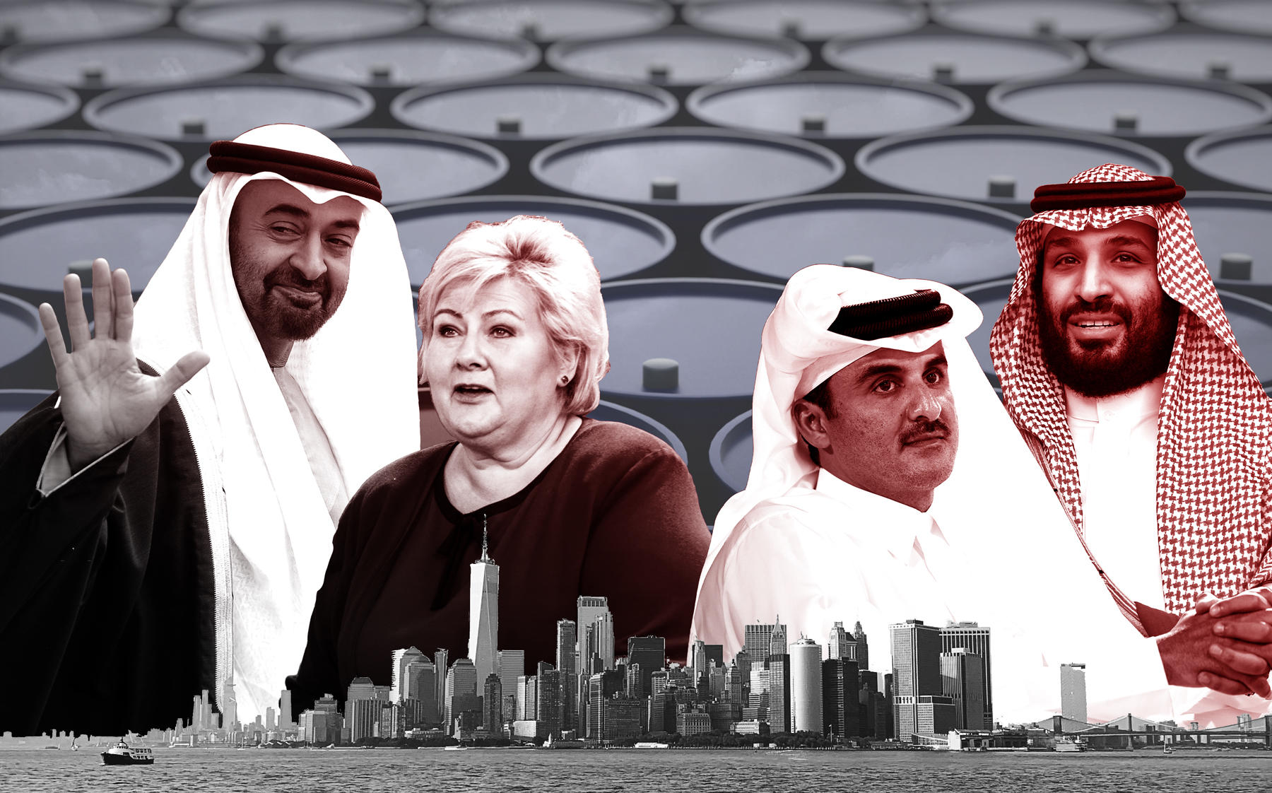 From left: Mohammad Bin Zayed, Erna Solberg, Tamim Bin Hamad Al Thani and Mohammad Bin Salman (Credit: liewig christian/Corbis; Christian Marquardt/NurPhoto; Quality Sport Images/Getty Images; MANDEL NGAN/AFP via Getty Images)
