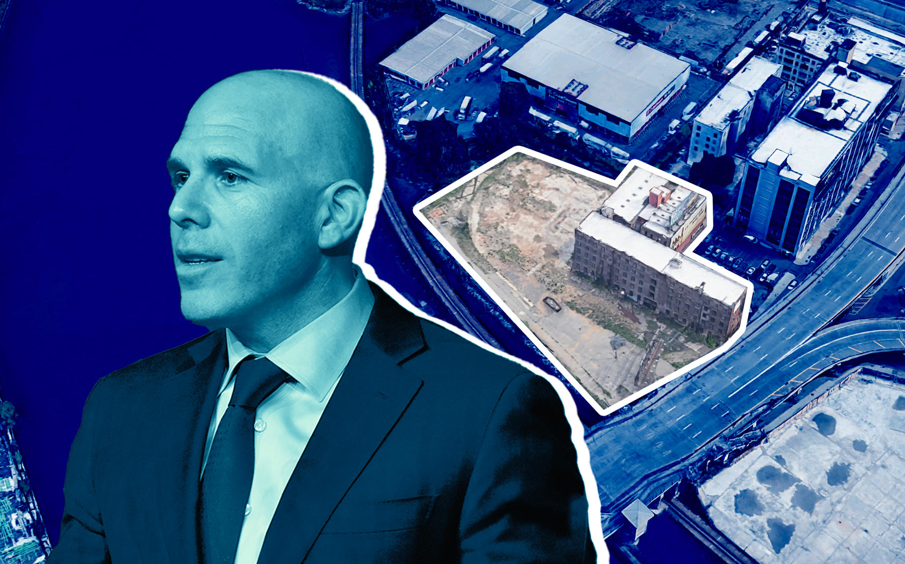 RXR Realty's Scott Rechler and 2413 Third Avenue in the Bronx (Credit: Getty Images; Google Maps)