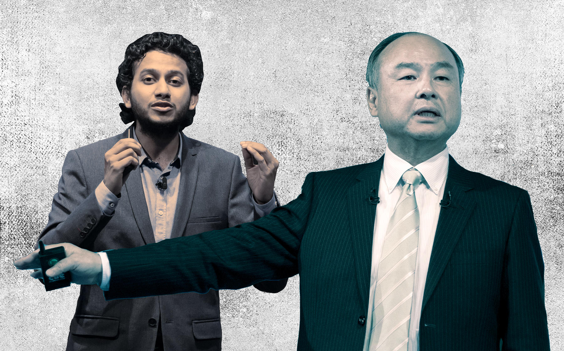 Oyo CEO Ritesh Agarwal and Softbank CEO Masayoshi Son (Credit: Getty Images)